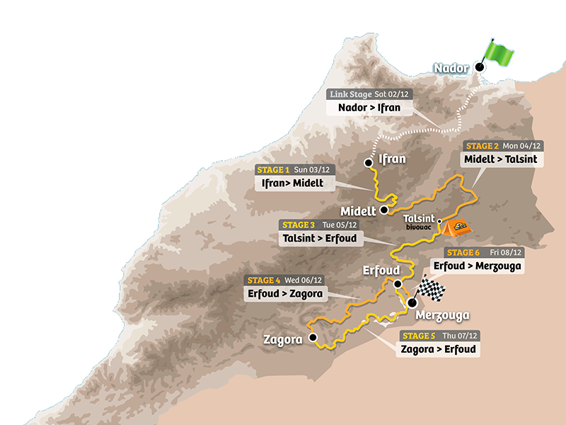 Mapa recorrido edición Winter 2023 del 1 - 9 de Diciembre